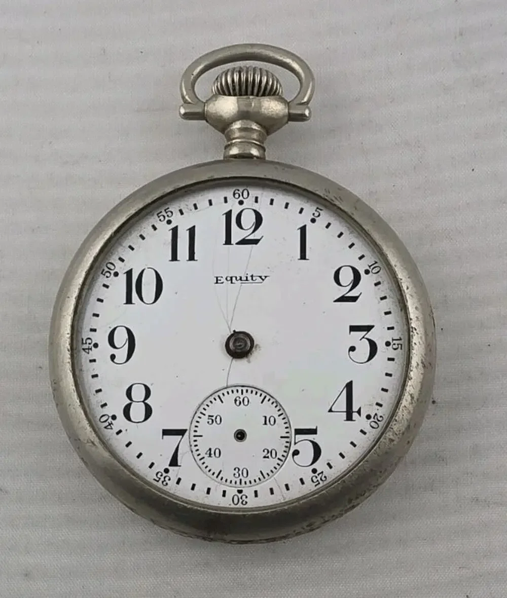 Rare 1917 Waltham Equity Pocket Watch Mechanical Wind Not Running Complete Parts